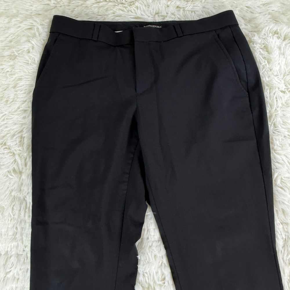 Banana Republic Ryan Fit Black Wool Blend Ankle Pants Womens 4 Short 4S Preppy
